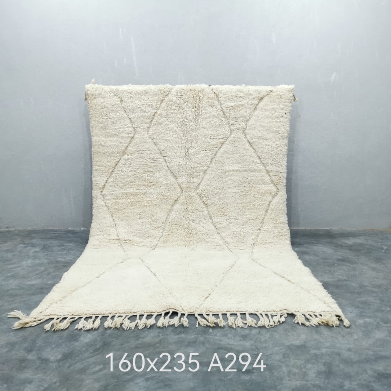 Tapis Beni Ouarain Blanc crème- 160 x 235cm / B120