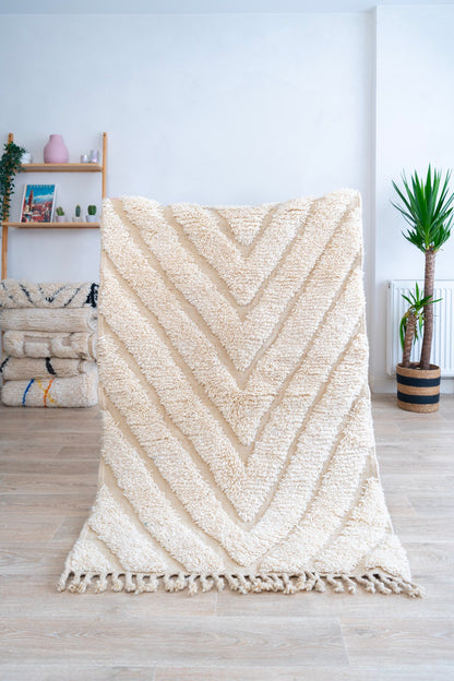 Tapis Beni Ouarain blanc- 170 x 106cm / B109