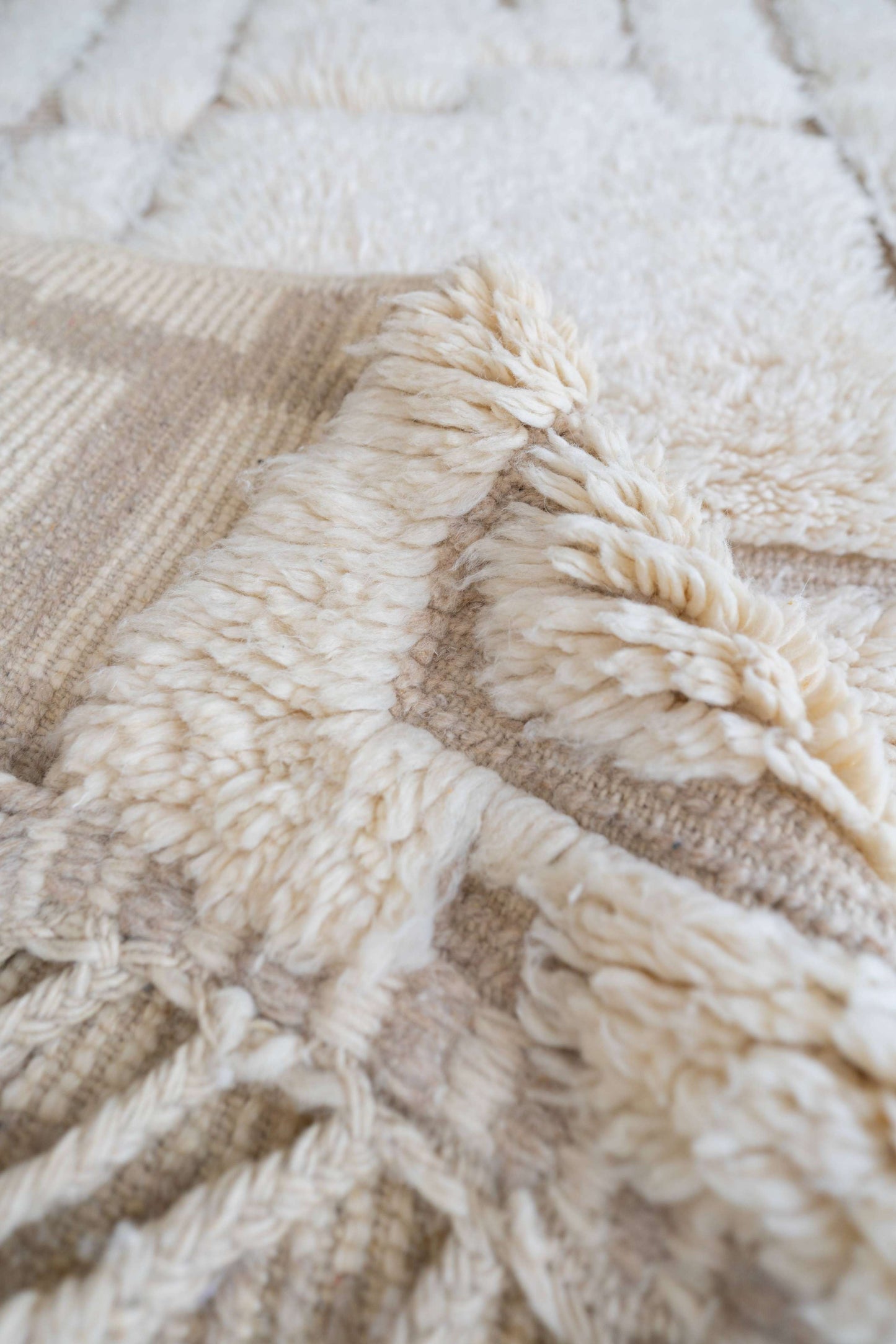 Tapis Beni Ouarain blanc- 175x 102cm / B110