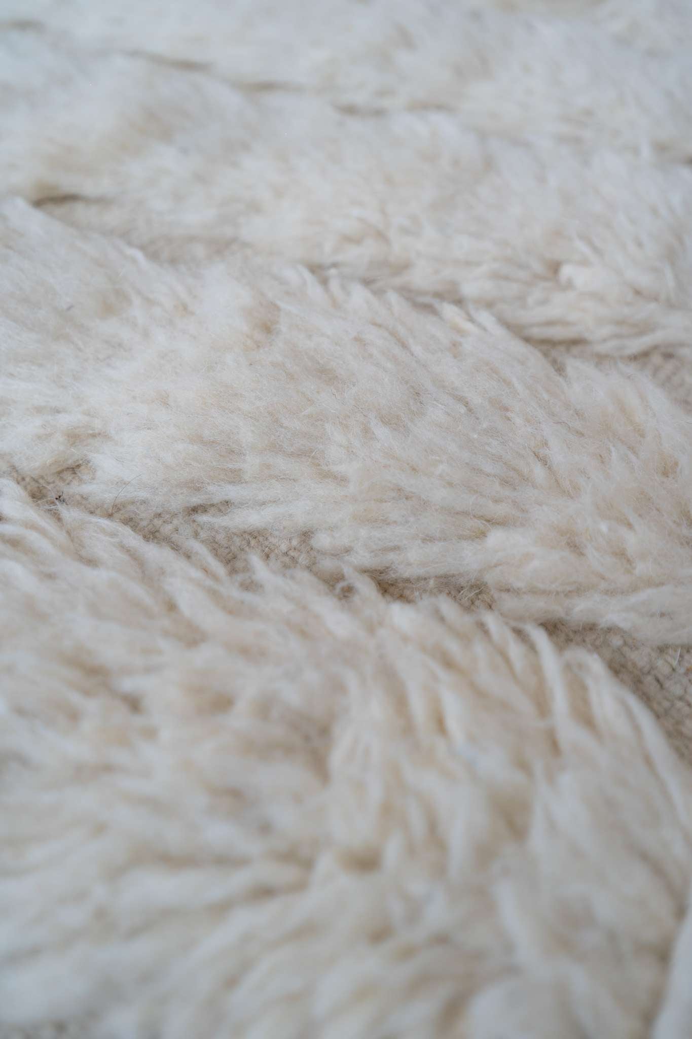 Tapis Beni Ouarain Blanc crème- 263 x 183cm / B114