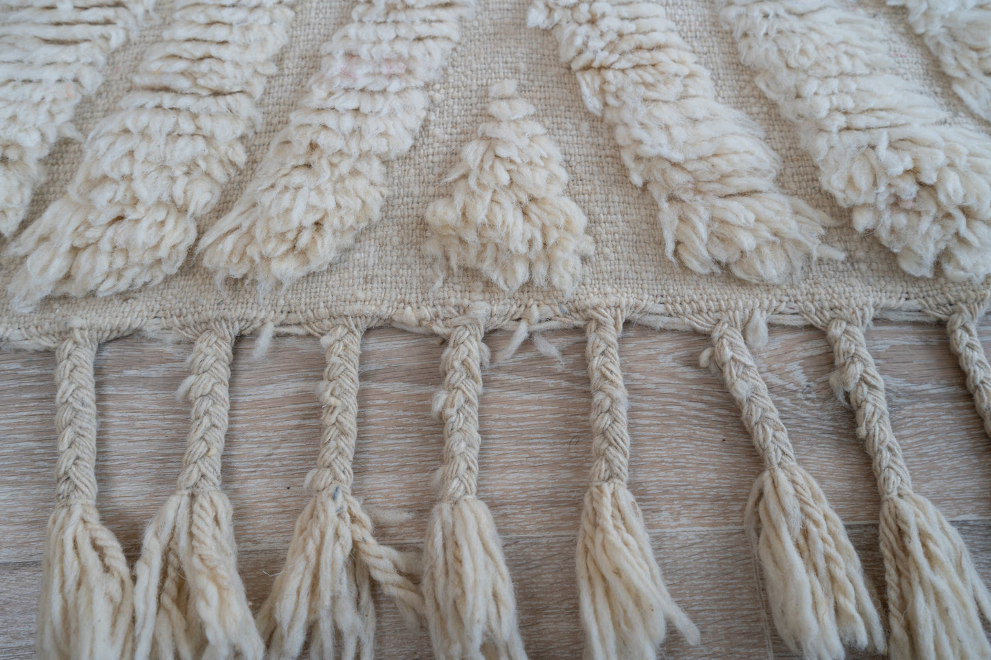 Tapis Beni Ouarain Blanc crème- 263 x 183cm / B114