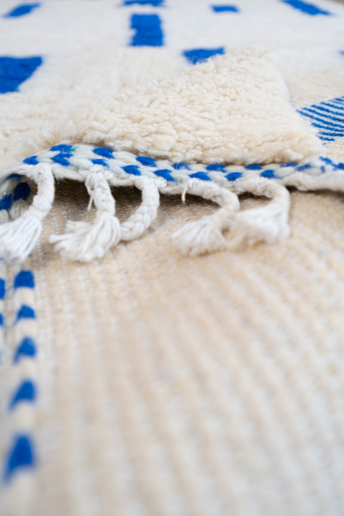 Tapis berbère Blanc et Bleu Majorelle - SM109