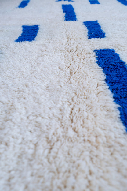 Tapis berbère Blanc et Bleu Majorelle - SM109