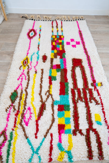 Tapis berbère coloré - 215 x 99cm / AZ103