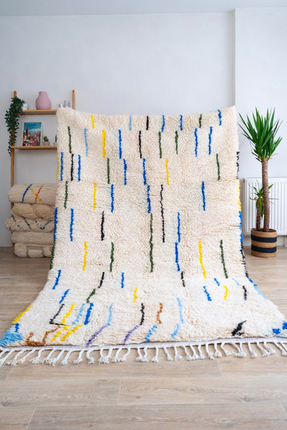 Tapis berbère coloré avec traits multicolores - 272 x 160cm / B101
